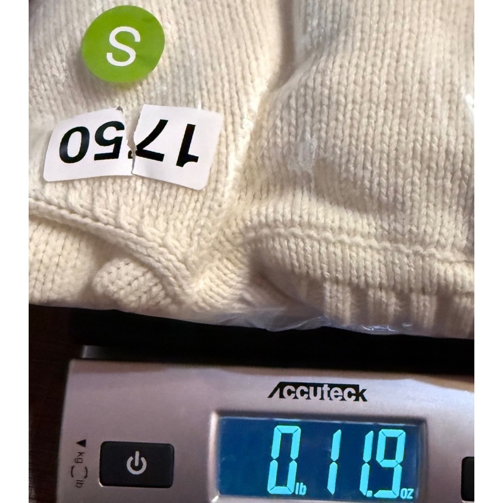 Vintage Ricki Mock Neck Sweater Women Small White Knit Ribbed Turtleneck - Picture 9 of 9
